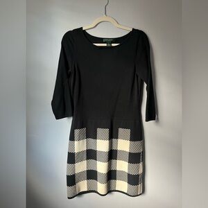 Ralph Lauren Sweater Dress. Black and White Check